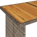 Mesa de jardín superficie de madera ratán PE gris 110x68x70 cm