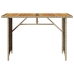 Mesa de jardín superficie de madera ratán PE beige 110x68x70 cm