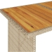 Mesa de jardín superficie de madera ratán PE beige 110x68x70 cm