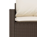 Set de sofás de jardín 4 pzas y cojines ratán sintético marrón