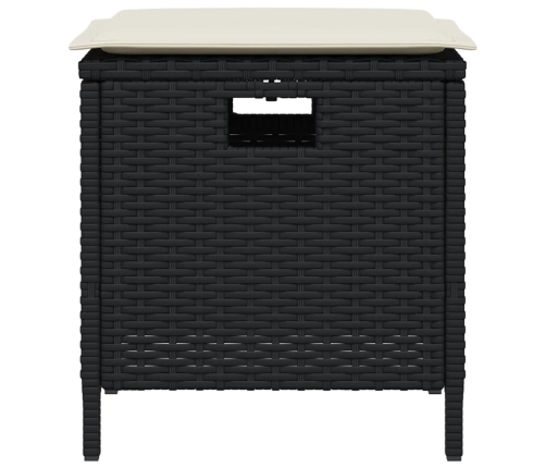 Set de muebles jardín 5 pzas con cojines ratán sintético negro