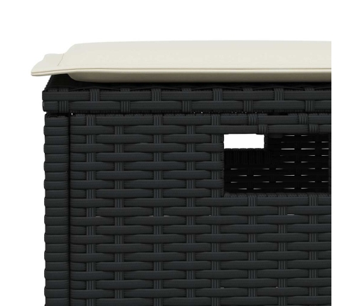 Set de muebles jardín 5 pzas con cojines ratán sintético negro