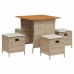 Set comedor de jardín 5 pzas con cojines ratán sintético beige