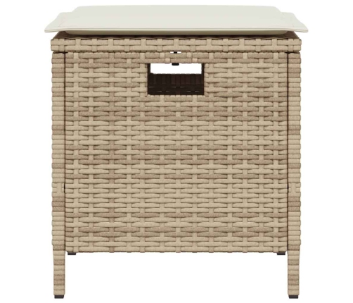 Set comedor de jardín 5 pzas con cojines ratán sintético beige