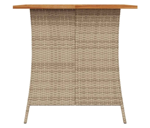 Set comedor de jardín 5 pzas con cojines ratán sintético beige