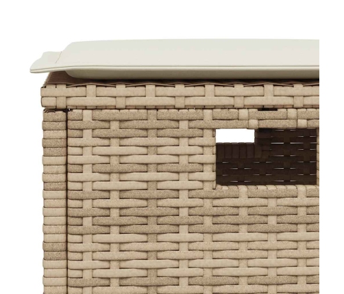 Set comedor de jardín 5 pzas con cojines ratán sintético beige