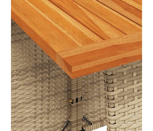 Set comedor de jardín 5 pzas con cojines ratán sintético beige