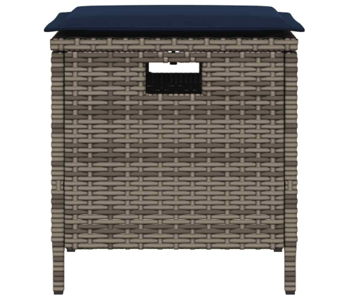 Set comedor de jardín 5 piezas con cojines ratán sintético gris