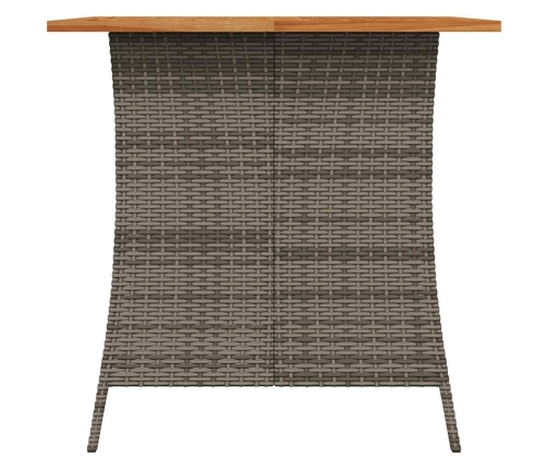 Set comedor de jardín 5 piezas con cojines ratán sintético gris