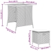 Set comedor de jardín 5 piezas con cojines ratán sintético gris