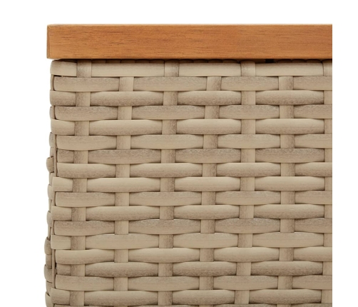 Cubierta para base sombrilla ratán PE acacia beige 70x70x25 cm