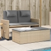 vidaXL Sillón reclinable de jardín con cojines ratán sintético beige