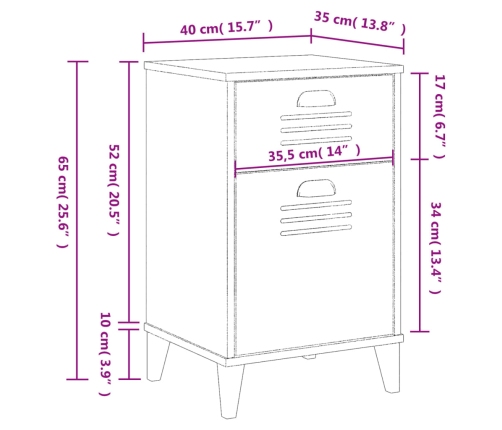 vidaXL Mesita de noche VIKEN madera de ingeniería negra
