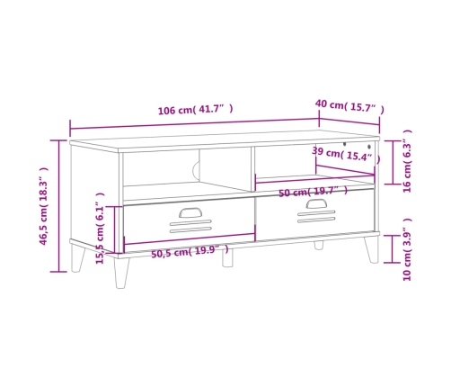 Mueble para TV VIKEN madera de ingeniería blanco