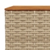 Mesa de jardín ratán sintético madera acacia beige 55x55x36 cm