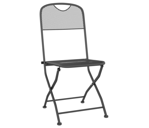 Juego de comedor de jardín 3 pzas malla metálica gris antracita