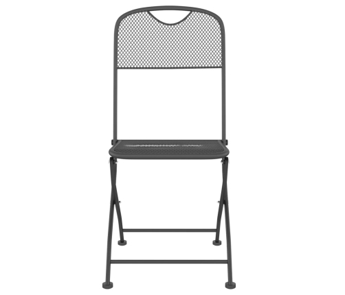 Juego de comedor de jardín 7 pzas malla metálica gris antracita