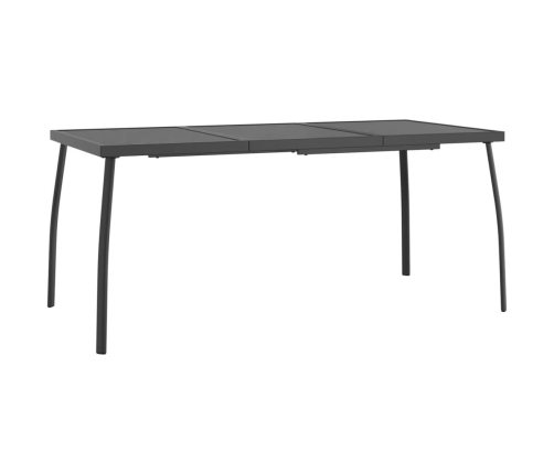 Juego de comedor de jardín 7 pzas malla metálica gris antracita