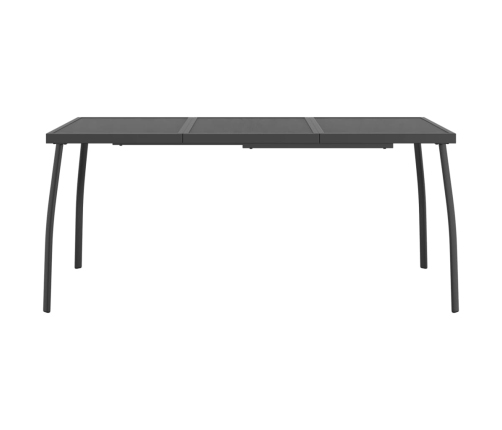 Juego de comedor de jardín 7 pzas malla metálica gris antracita