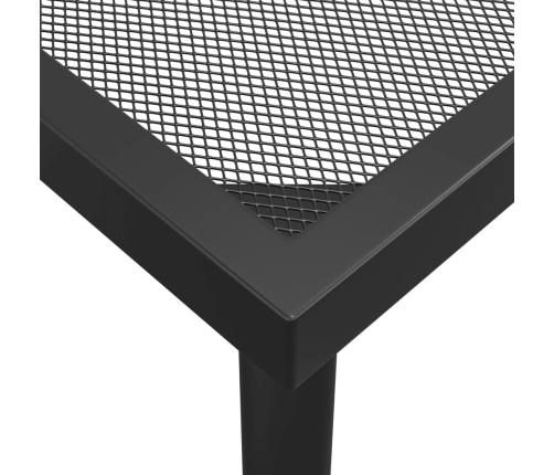 Juego de comedor de jardín 7 pzas malla metálica gris antracita