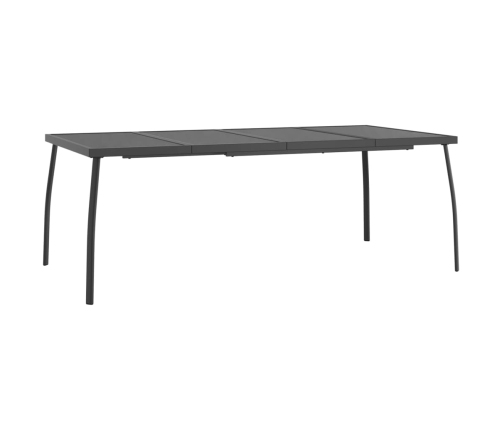 Juego de comedor de jardín 9 pzas malla metálica gris antracita
