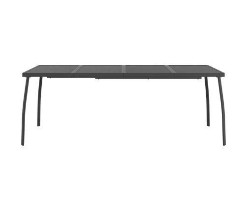 Juego de comedor de jardín 9 pzas malla metálica gris antracita