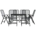 Juego de comedor de jardín 7 pzas malla metálica gris antracita