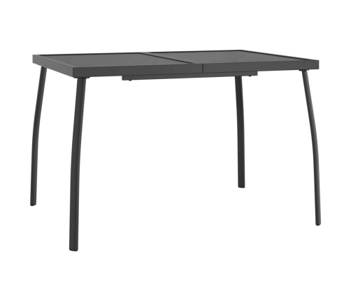 Juego de comedor de jardín 7 pzas malla metálica gris antracita