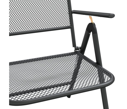 Juego de comedor de jardín 9 pzas malla metálica gris antracita