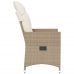 Silla de jardín reclinable con cojines ratán sintético beige