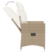 Silla de jardín reclinable con cojines ratán sintético beige