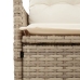 Silla de jardín reclinable con cojines ratán sintético beige