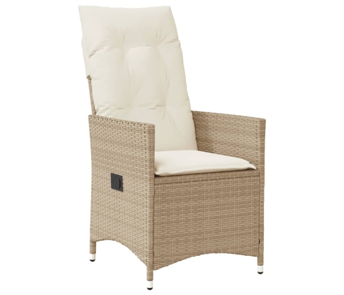 Sillas y mesita de jardín 3 piezas ratán sintético cojín beige