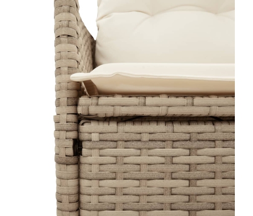 Sillas y mesita de jardín 3 piezas ratán sintético cojín beige
