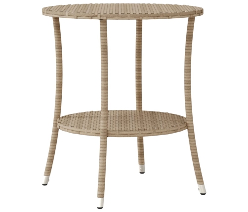 Sillas y mesita de jardín 3 piezas ratán sintético cojín beige