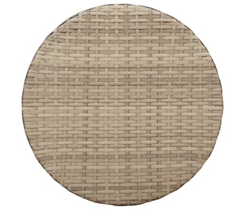 Sillas y mesita de jardín 3 piezas ratán sintético cojín beige