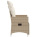 Silla de jardín reclinable con cojines ratán sintético beige