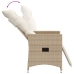 Silla de jardín reclinable con cojines ratán sintético beige