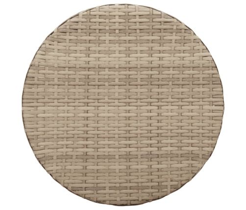 Sillas y mesita de jardín 3 piezas ratán sintético cojín beige