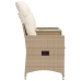 Sofá de jardín reclinable de 2 plazas con mesa ratán PE beige