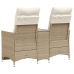 Sofá de jardín reclinable de 2 plazas con mesa ratán PE beige