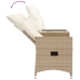 Sofá de jardín reclinable de 2 plazas con mesa ratán PE beige