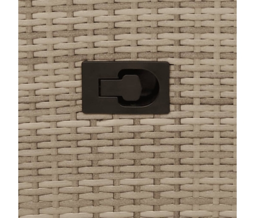 Sofá de jardín reclinable de 2 plazas con mesa ratán PE beige