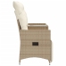 Sofá de jardín reclinable de 2 plazas con mesa ratán PE beige