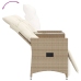 Sofá de jardín reclinable de 2 plazas con mesa ratán PE beige
