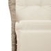 Sofá de jardín reclinable de 2 plazas con mesa ratán PE beige