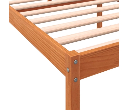 Cama para mayores madera maciza de pino marrón cera 75x190 cm