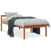 Cama para mayores madera maciza de pino marrón cera 75x190 cm