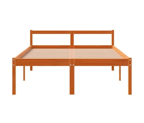 Cama para mayores madera maciza de pino marrón cera 120x190 cm