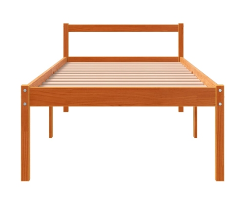 Cama para mayores madera maciza de pino marrón cera 90x200 cm